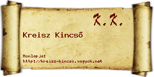 Kreisz Kincső névjegykártya